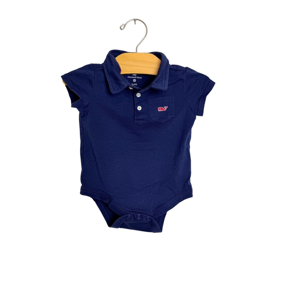 Vineyard Vines for Target Navy Blue Polo Bodysuit Whale Logo 3-6M Baby Boy
